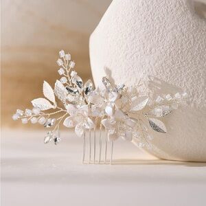 SWEETV Wedding Hair Comb Clip Silver